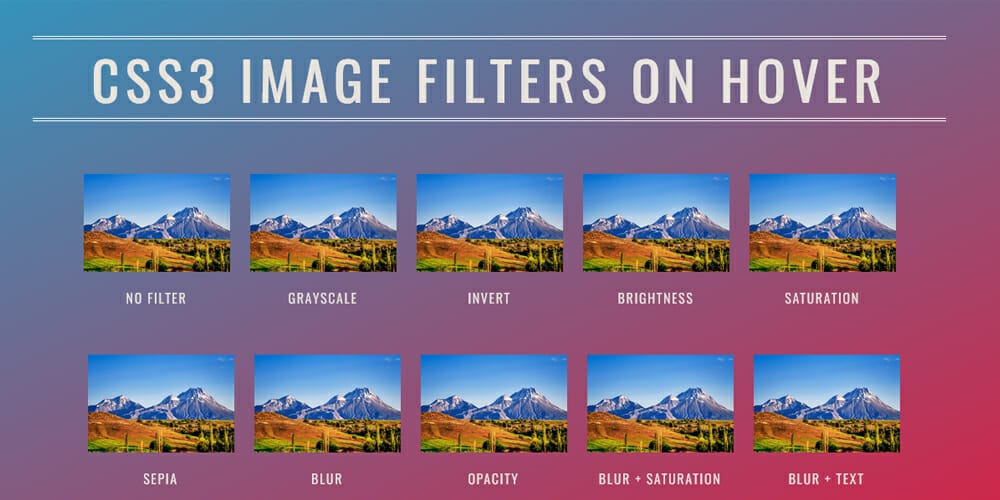 CSS3 Image Filters on Hover