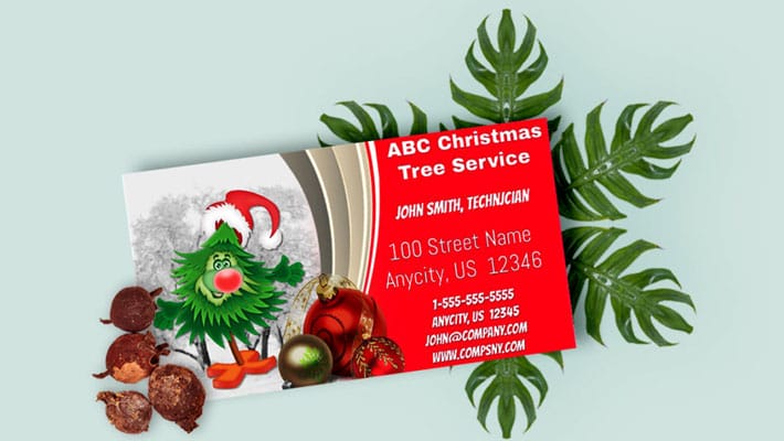 Christmas Business Card Mockup Free PSD