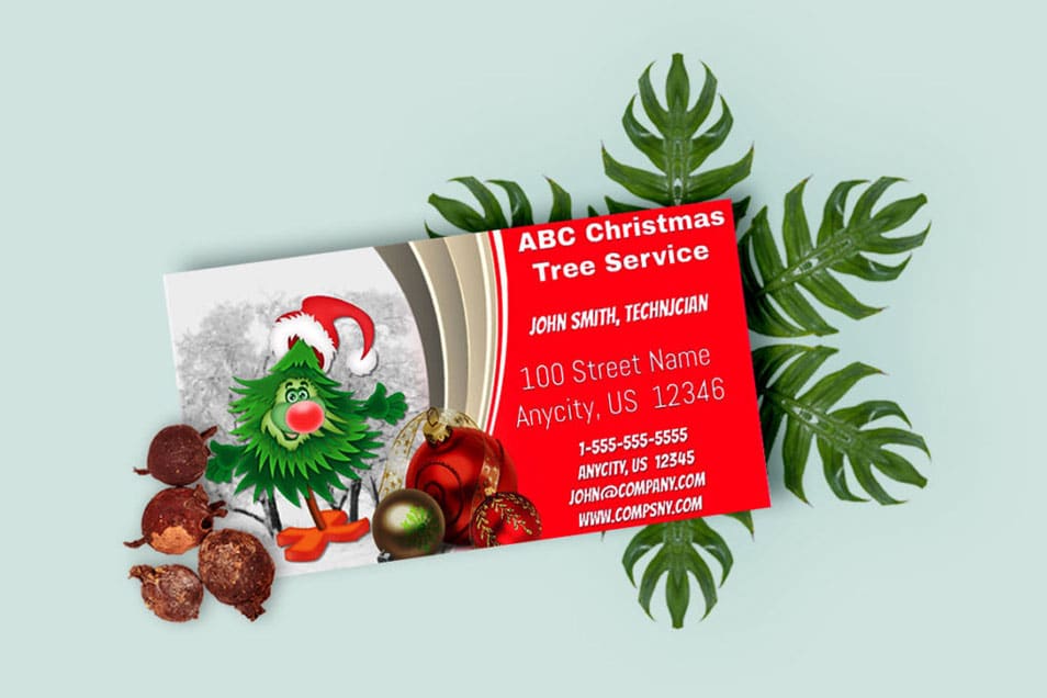 Christmas Business Card Mockup Free PSD