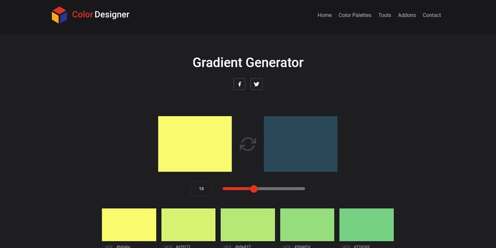Colordesigner Gradient Generator