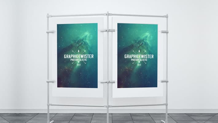 Double Stand Banner Mockup