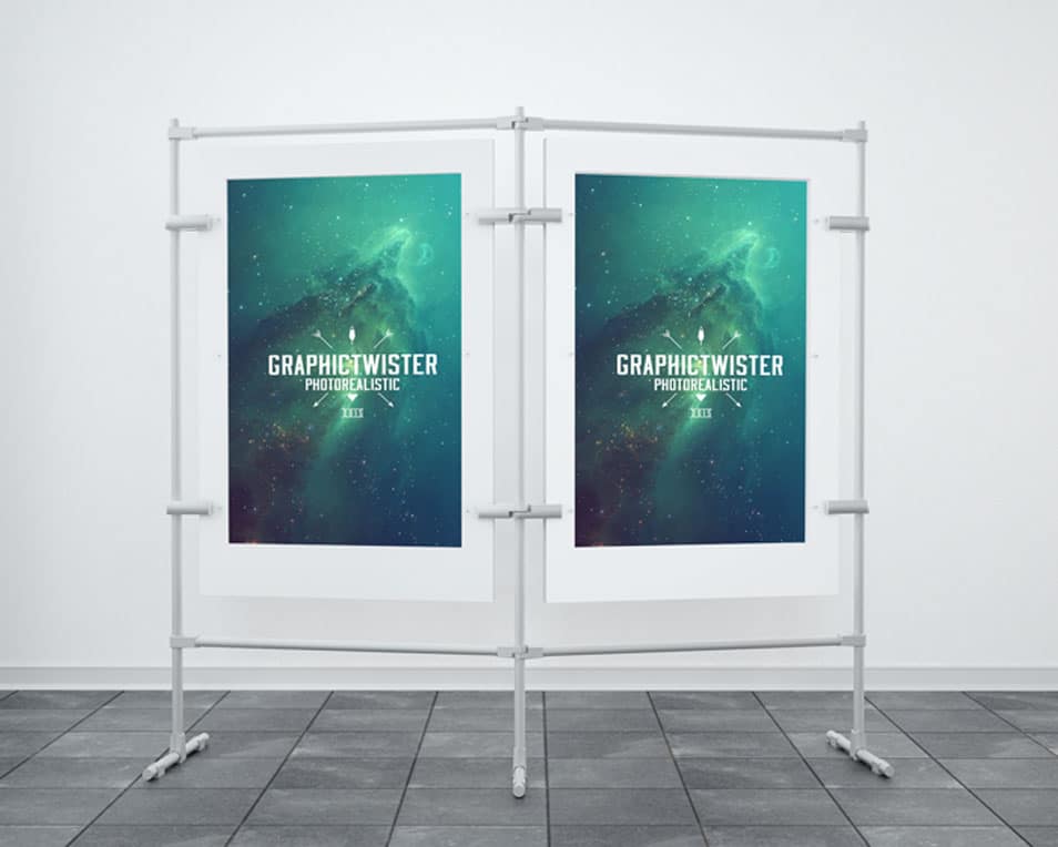 Double Stand Banner Mockup