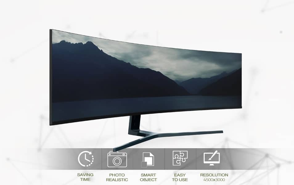 FREE Samsung 49 Inches CHG90 QLED MockUp
