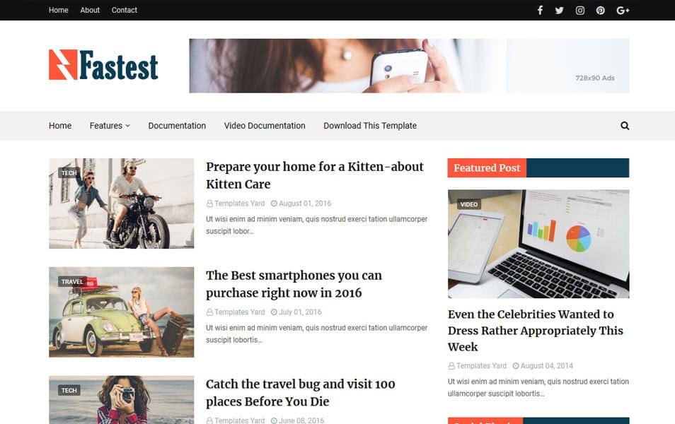 Fastest Responsive Blogger Template