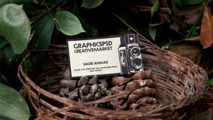 Free Business Card Mockup Craft Edition