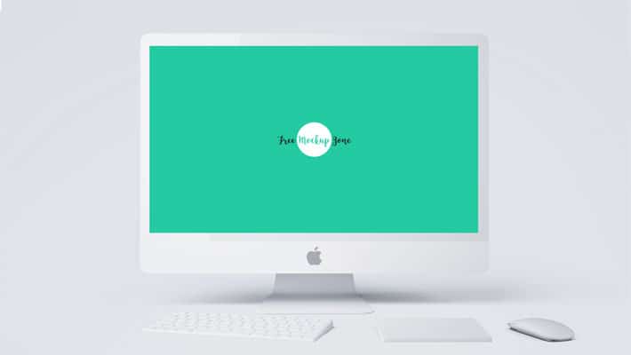 Free Elegant Apple Screen Computer MockUp PSD