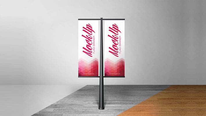 Free Flag Banner Mock-up in PSD