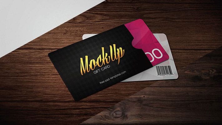 Free Gift Card Mock-up in PSD
