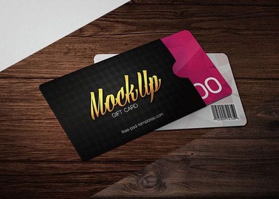 Free Gift Card Mock-up in PSD