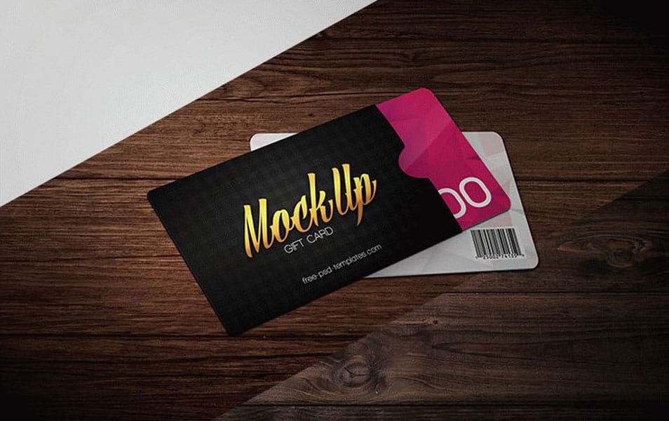 Free Gift Card Mock-up in PSD