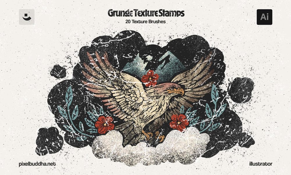 Free Grunge Stamp Brushes for Illustrator