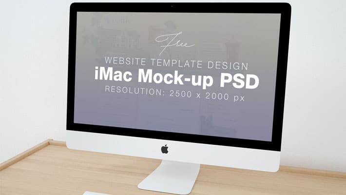 Free High Quality Website Design Apple iMac Mock-up PSD