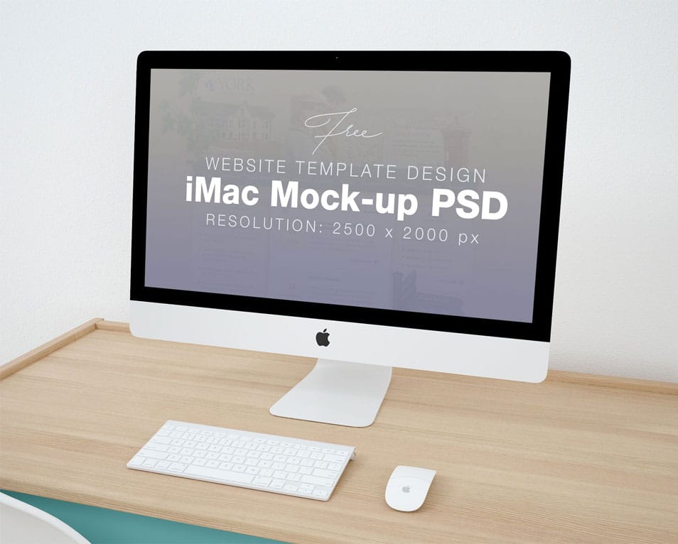 Free High Quality Website Design Apple iMac Mock-up PSD