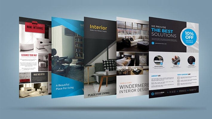 Free Letter Size Multiple Flyers Bundle Mock-up PSD