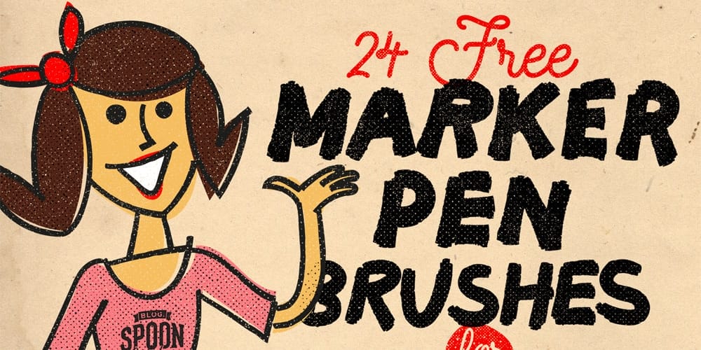 Free Marker Pen Brushes for Adobe Illustrator