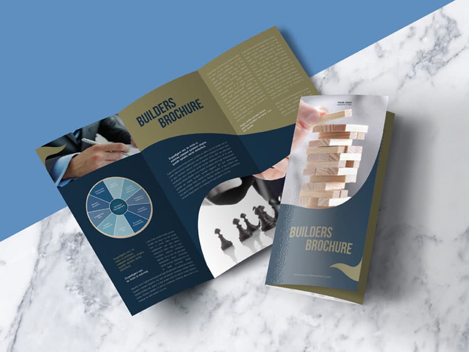Free Modern Premium Tri-Fold Brochure Mock-up PSD