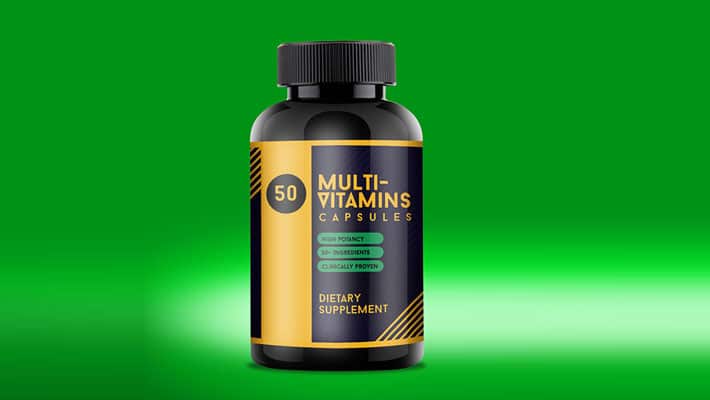 Free Multi-Vitamin Packaging Bottle Mock-up PSD