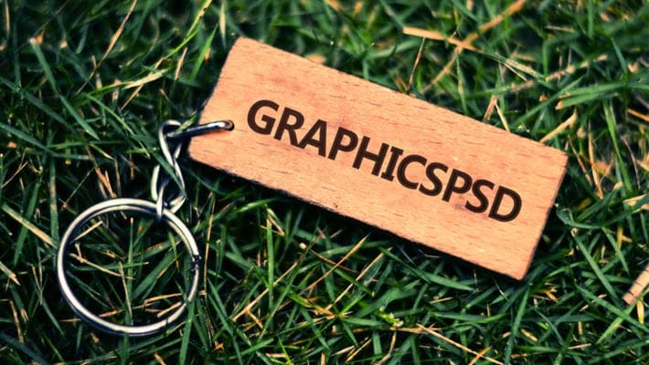 Free Name Wood KeyChain PSD Mockup