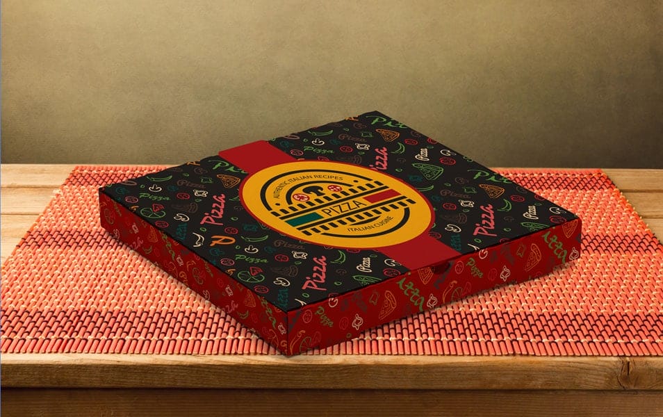 Free Pizza Box Packaging Mock-up PSD