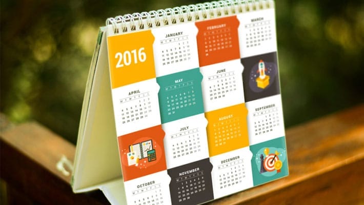 Free Square Calendar PSD Mockup