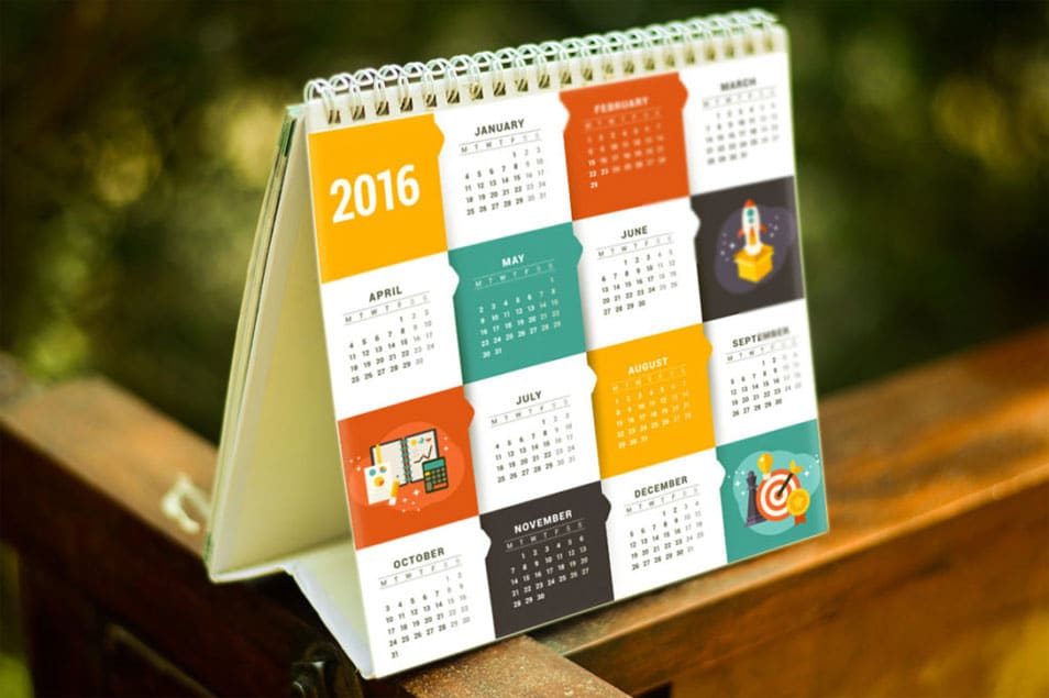 Free Square Calendar PSD Mockup