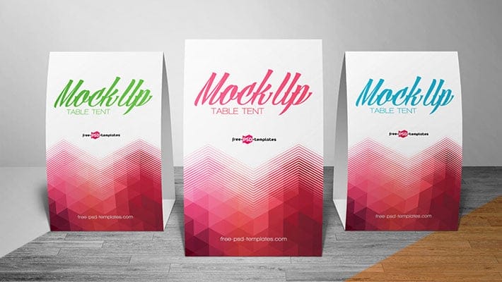 Free Table Tent Mock-up in PSD