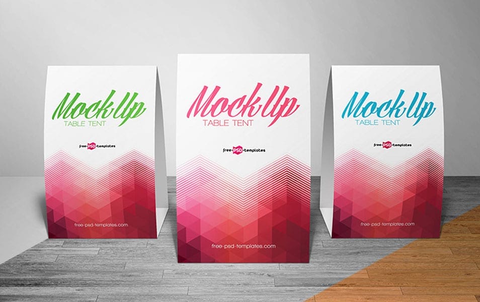 Free Table Tent Mock-up in PSD