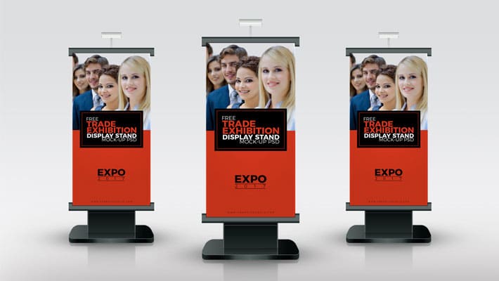 Free Trade Exhibition Display Stand Mock-up PSD