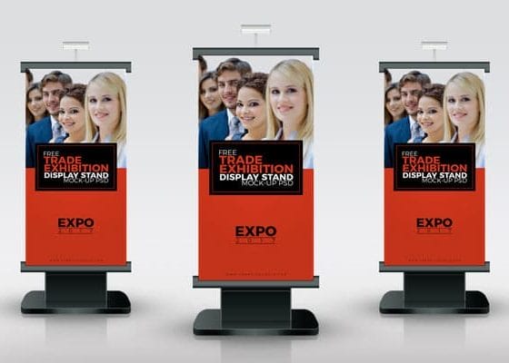 Free Trade Exhibition Display Stand Mock-up PSD