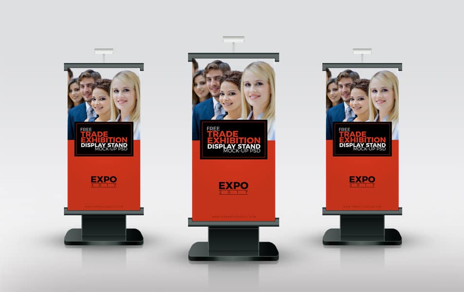 Free Trade Exhibition Display Stand Mock-up PSD