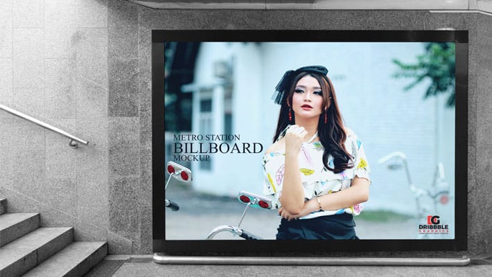 Free Underground Metro Station Billboard Mockup