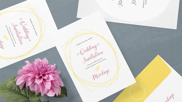 Free Wedding Card Mockup PSD