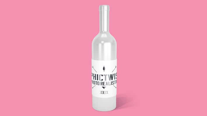 Free Wine Bottle Mockup