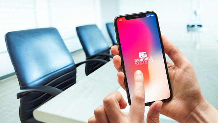 Free Woman Using iPhone X Mockup