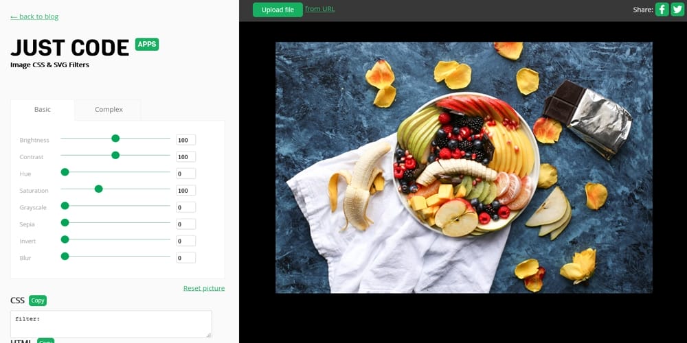 CSS Filter Generators & Libraries 14 Justcode CSS Filters