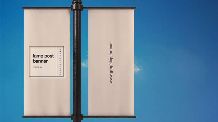 Lamp Post Banner Mockup