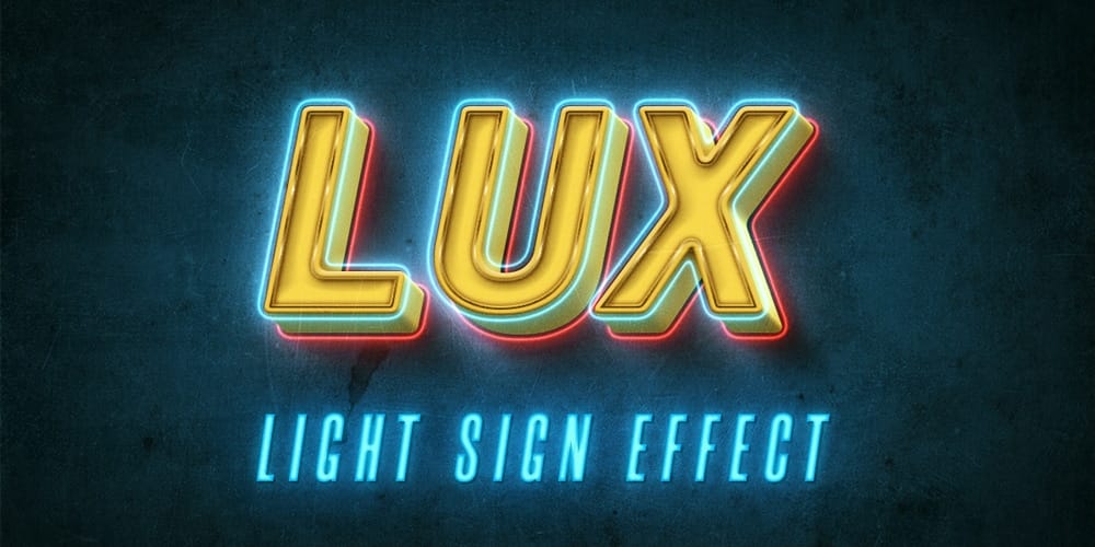Latest Free Photoshop Text Styles & Effects 205 Light Sign Text Effect PSD