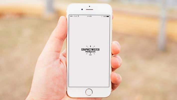 Man Hand iPhone 6 Mockup Blurred