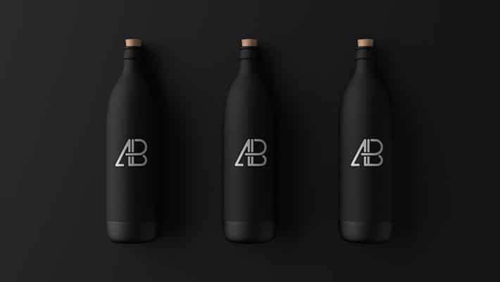 Matte Black Bottle Mockup