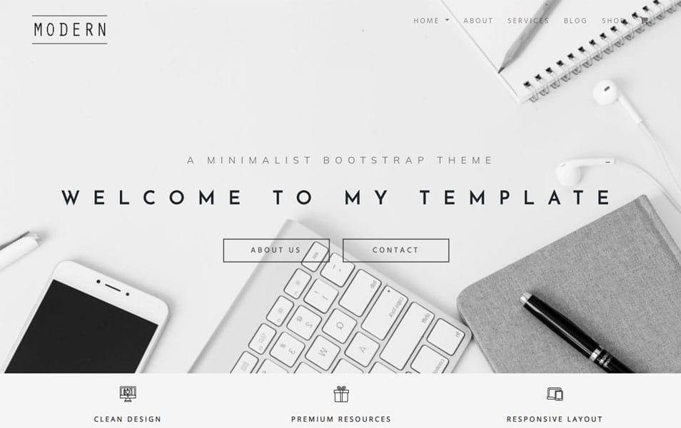 Modern Minimalist Bootstrap Theme