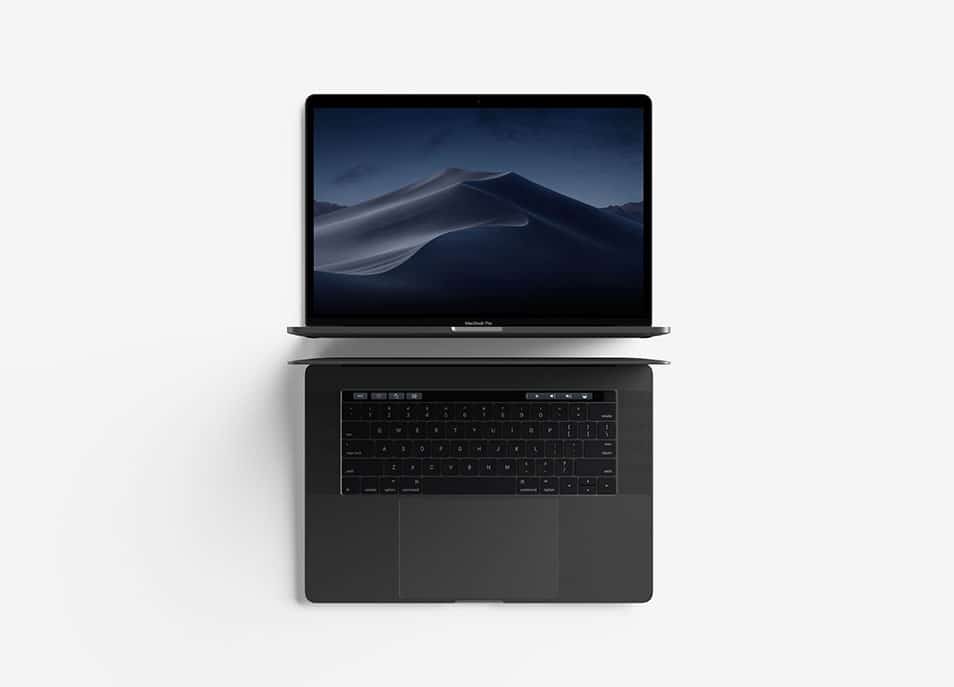 Modern Top View MacBook Pro Mockup