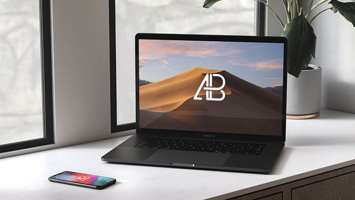 Modern iPhone X and Macbook Pro Mockup