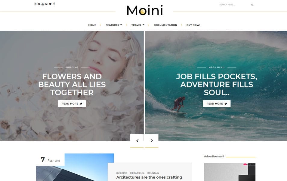 Moini Responsive Blogger Template