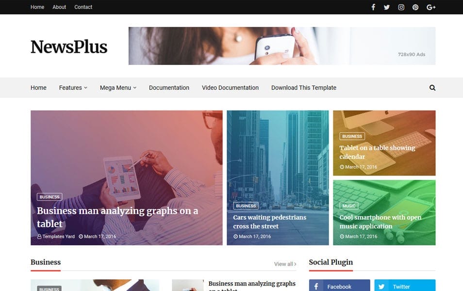 Newsplus Responsive Blogger Template