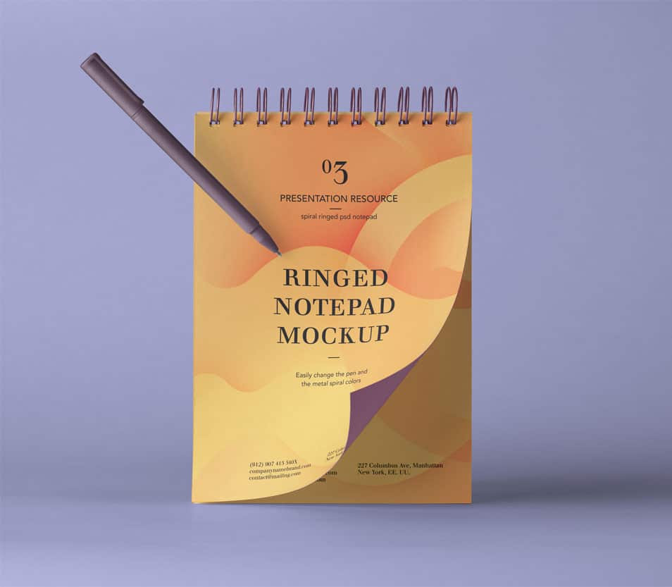 PSD Ringed Notepad Mockup