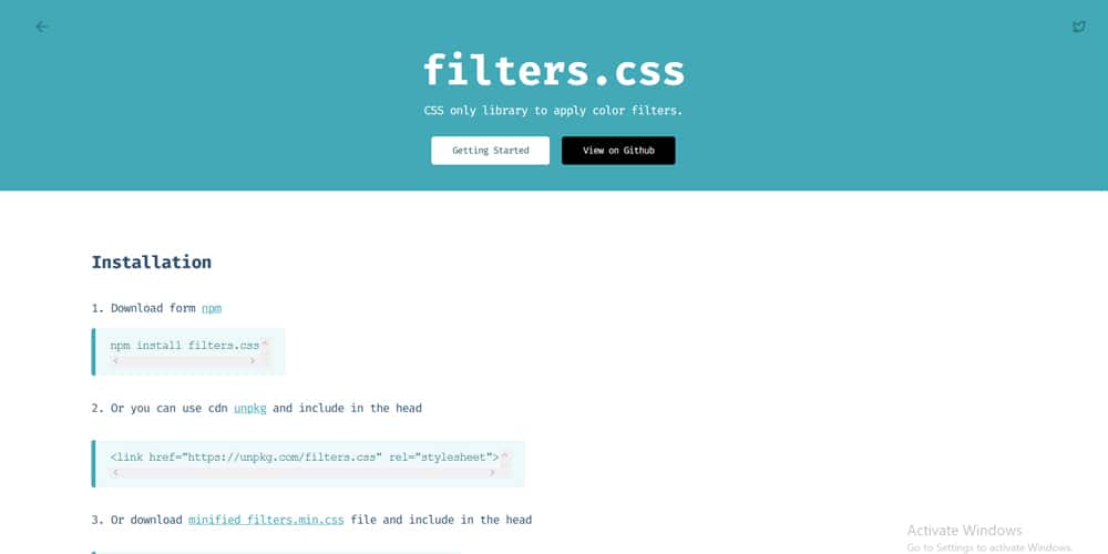 filters css