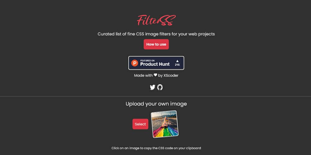 CSS Filter Generators & Libraries 23 filterss