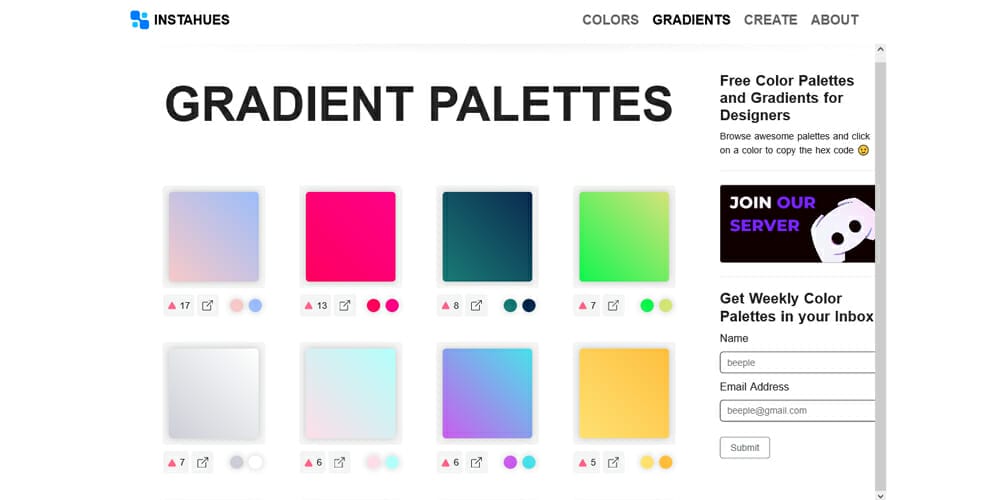 The Best Gradient Generators & Libraries 79 gradient palettes