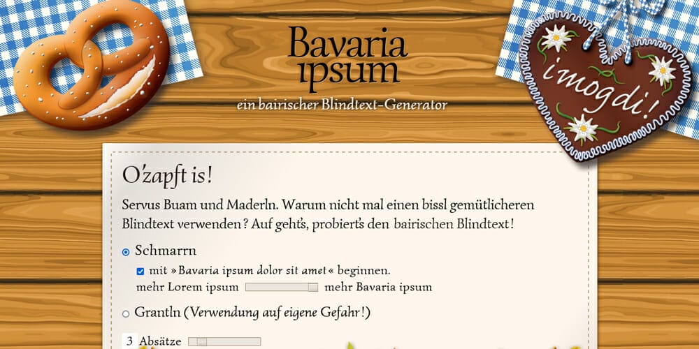 Dummy Text Generators and Tools 59 Bavaria Ipsum