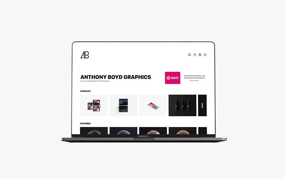 Bezel-Less MacBook Pro with Touch Bar Mockup